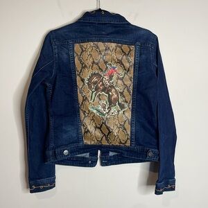 Lola Jeans | Women’s Dark Wash Western Snake Skin Print Details Size Small NWT